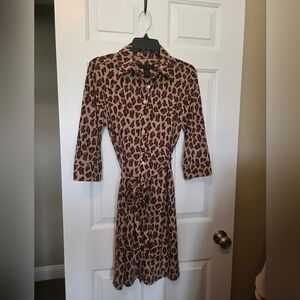 Express Animal Print Long Sleeve Dress
